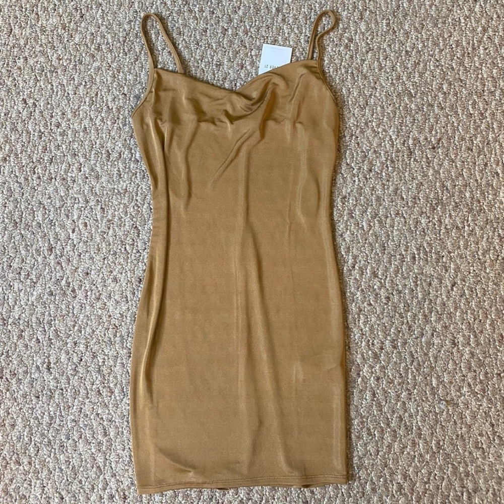 Elegant Tan Slip Dress